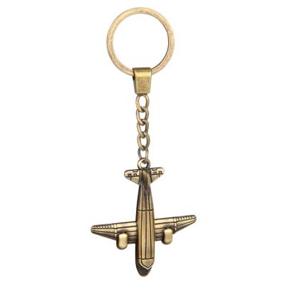 China Key Chain Bronze Backpack Pendant Metal Vintage Airplane Pendant Accessory Key Chain A Large Number Of Spot Gift Key Chain Wholesale for sale