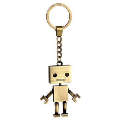 China European and American metal small green bronze accessories key chain robot pendant creative gifts wholesale for sale