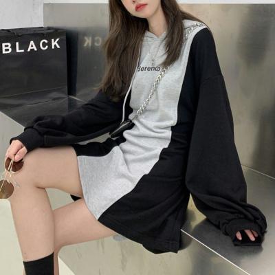 China Wholesale Women Anti Shrink Causal Drop Shoulder Hoodies And Dress Oversized Sweatshirt for sale