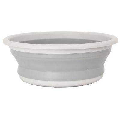 China Home Sustainable Vegetable Basin Tub Dish TPR Storage for Clothes Kitchen Bath Vegetable Container Folding Round Wash Basin for sale