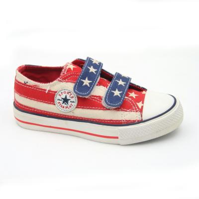 China Cotton Fabric/Canvas/Rubber Kids Canvas Shoes Flag Printing Kids Printing Shoes for sale