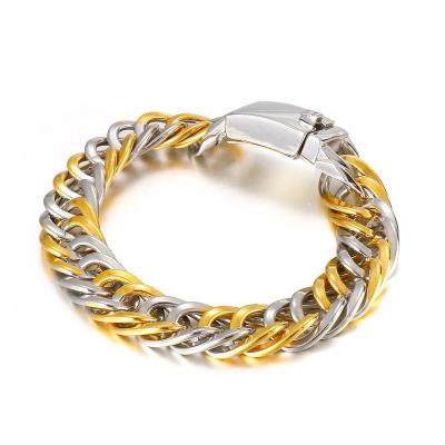 China CLASSIC European and American simple and domatic personality braided men's titanium steel bracelet can be printed for sale