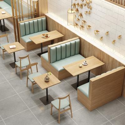 China Modern Customize Wooden Restaurant Booth Seating Sofa Bench With Table Sets for sale