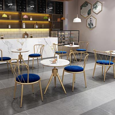 China Morden Tea Shop Table Fast Food Cafe Table Modern Simple Burger Booth Commercial And Snack Chair Web Chair And Celebrity Combination for sale