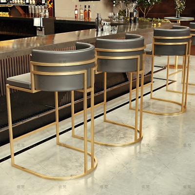 China Modern Hot Sales High Back Chair Stainless Steel Velvet Upholster Bar Chair PROM Stool For Home Hotel Wedding for sale