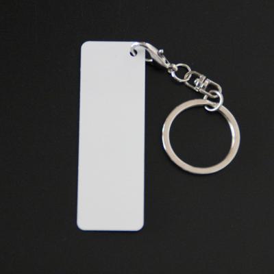 China High Quality Double Sided Blank Metal Keychains Car Logo Laser Engraved Rectangular Keyring Metal Key Chain Factory for sale