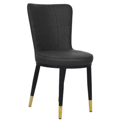 China Customized Cute Round Legs Amazing Design Seat Good Quality PU Leather Iron Round Legs Dining Chair For Dining Room for sale