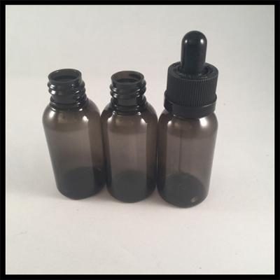 China 30ml black PET plastic E Liquid bottle with glass dropper and childproof cap Ejuice bottle for sale