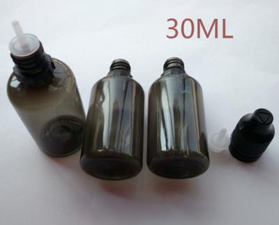 China 30ml Black Empty Bottles Plastic E Liquid Bottles WIth Childproof Cap Initial Lock And Needle Tip Dropper for sale