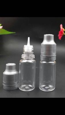 China 10ml PET Dropper Bottles Silver Matte With Childproof Tamper Cap And Long Thin Tip Empty E Liquid Bottle for sale