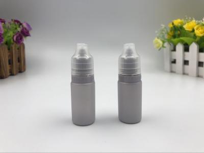 China NEW 10ML Silver Matte Plastic Bottles With Childproof Tamper Cap And Long Thin Tip Dropper Bottles for sale