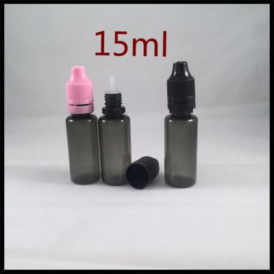 China 15ml Black PET Plastic Bottles With Childproof Tamper Cap And Long Thin Tip E Liquid Dropper Bottles for sale