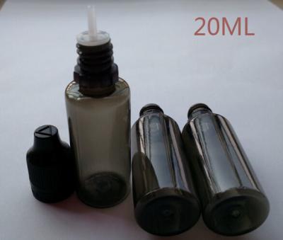 China 20ml Black PET E Liquid Bottles With Childproof Cap And Long Thin Tip Dropper For E Cigarette for sale