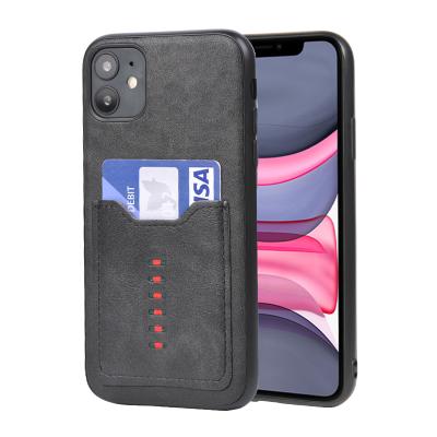 China 100% Eco-friendly Vegan Accessories Fuax PU Leather Cell Phone Cases Tpu Wallet Phone Cases Cover For iphone 11 pro Card Holder for sale