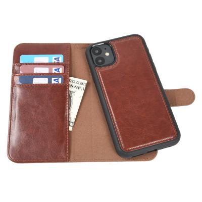 China 100% Eco-friendly Phone Case Detachable 2 in 1 Super Slim Shockproof PU Leather Phone Cover Cell Phone Case For iPhone 11 for sale