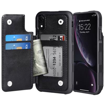 China Factory OEM Flip Leather Phone Wallet Case Scratch Resistance Cell Phone Cover Pocket PU Leather For Iphone XR Case for sale