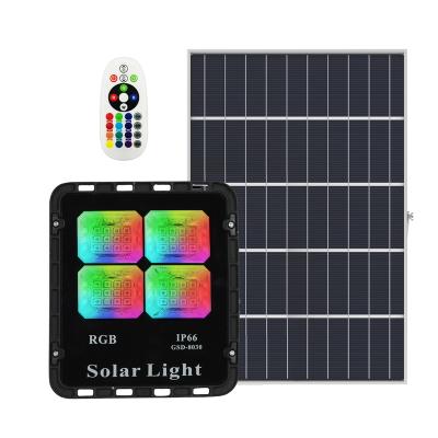 China Garden RGB LED Flood Light 30W Commercial Waterproof Lamps LED Lights Black Solar Street Light for sale