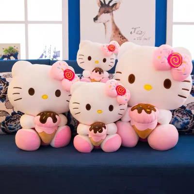 China Cartoon Cute New Kitty Plush Toys Kawaii Ice Cream Kitty Dolls Soft Stuffed Pillow Kt Anime Animal Christmas Gift Plushies For Girl Gifts for sale