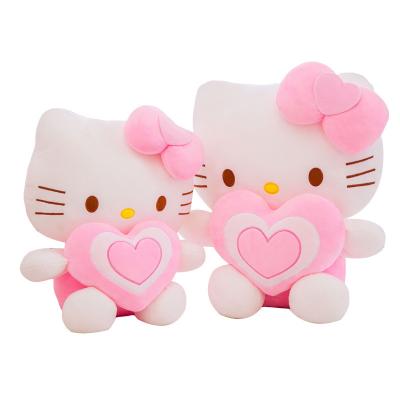 China Cartoon Cute Pink Heart Kt Cat Stuffed & Plush Toy Cartoon Kitty Dolls Cute Kitty Stuffed Toys Children And Girls Sanrio Kt Throw Pillows for sale