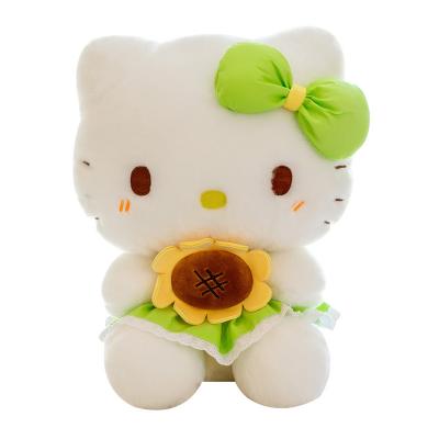 China Cartoon Cute Sunflower Kt Cat Stuffed & Plush Toy Cartoon Kitty Dolls Cute Kitty Stuffed Toys Children And Girls Sanrio Kt Throw Pillows for sale