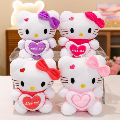 China Cartoon Cute Purple Heart Kt Cat Stuffed & Plush Toy Cartoon Kitty Dolls Cute Kitty Stuffed Toys Children And Girls Sanrio Kt Throw Pillows for sale