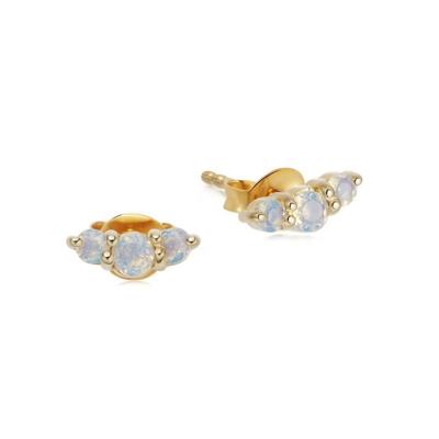 China FASHIONABLE Fine Jewelry 925 Sterling Silver 18k Gold Plated Tasty Opal Stud Earrings for sale