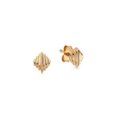 China Made With 925 Gemnel Fashion Jewelry Sterling Silver Gold Stud Earrings 925 Sterling Silver Edge Studs Earrings for sale