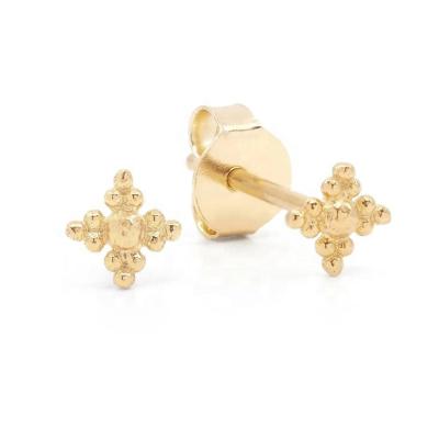 China FASHIONABLE Bohemian Gemnel Mini Vintage Jewelry Trio Pearl Stud 925 Stud Earrings Silver Gold for sale