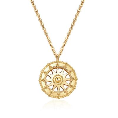 China Made with 925 Sterling Silver Gold Jewelery Gemnel 925 Luxury Sun Silver Coin Cheap Pendant Necklaces for sale