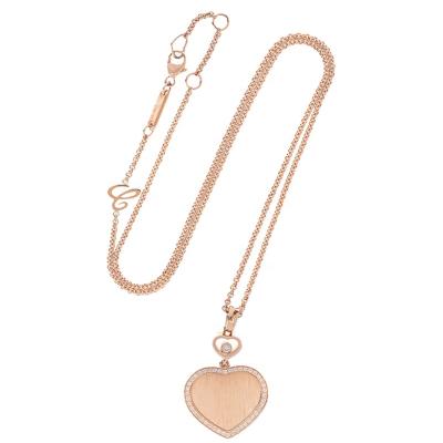 China Made With 925 Gemnel 925 Sterling Silver Necklace 18 Carat Rose Gold Diamond Happy Hearts Jewelry Necklace For Woman for sale