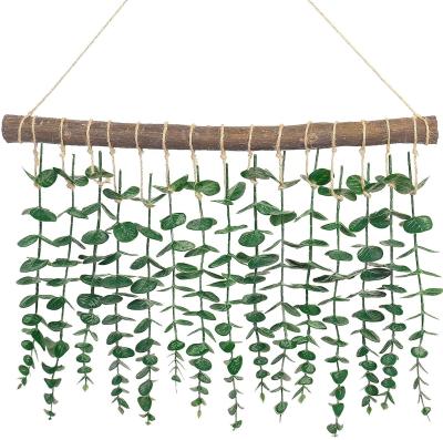 China Wholesale Hanging Eucalyptus Greenery Party Stem Plant Vines Wreath Hanging Decor For Bathroom Bedroom Kitchen Farmhouse Wall for sale