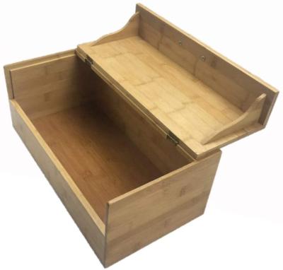 China China Souvenir Bread Large Custom Wooden Storage Natural Bamboo Packing Box For Kitchen Countertop Hinged Lid Organizer With Handle for sale