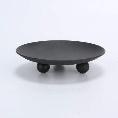 China Modern Small Home Decoration Unique Black Iron Dish Decorative Candle Holder For Indoor Festival Home Table Wedding Party Decoration Set of 2 for sale