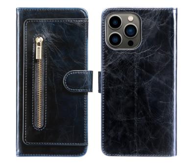 China Wallet Function For iPhone 12 Pro Wallet Case Stand Protective Function Card Slot Leather Zipper for sale