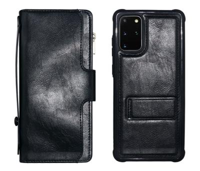 China Shockproof For Samsung S20 G980 G981 Wallet Case Leather Cover With Detachable Card Holder Stand Zipper Strap for sale