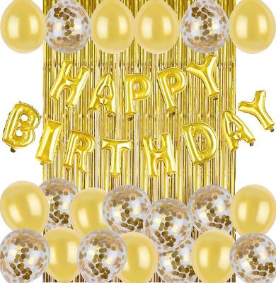 China Gold Party Suppies Amazone Birthday Balloon Rain Suit Birthday Sequin Balloon Letter Balloon Baby Party Decoration for sale