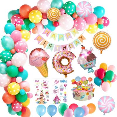 China Birthday Latex Balloon Latex Balloons Birthday Latex Ice Cream Festival Birthday Party Set for sale