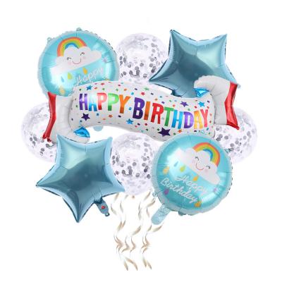 China Birthday Party Supplies Wholesale Adult Movie Birthday Party Balloon Set Of Nine Banners Foil Balloon Baby Transparent Sequin Balloon Set Adult for sale