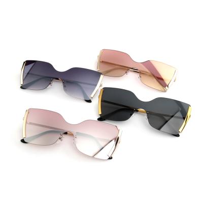 China Eyewear 2021 One Piece Kenbo Men Sunglasses Fashion Luxury Oversized Square Sunglasses Rimless Sun Glasses For Women for sale