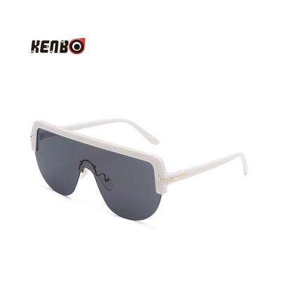 China Fashion Sunglasses Kenbo Eyewear 2021 New Arrivals Half Rim Colored Lightweight Sunglasses UV400 One-Piece Unisex Sunglasses for sale