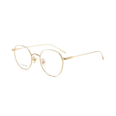 China For Prescription Glass Vintage New Round Frame Women Eyewear Small Circle Titanium Clear Optical Glasses Transparent Spectacle Gafas for sale