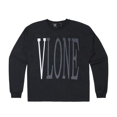 China QUICK DRY high quality designer 100% cotton vlones long sleeve brand printed angel V lones T-shirt men's vlones loose plus size push-up for sale