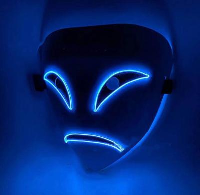 China By The Switch Control 2021 Hot Sale Horror Design Luminous Mask With Sad Face For FaceMasks Party for sale