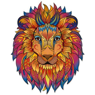 China Safety Wooden Jigsaw Toys Educational Lion Shapes Jigsaw Wooden 3d Puzzle Custom Made Kids Jigsaw Puzzles For Adults for sale