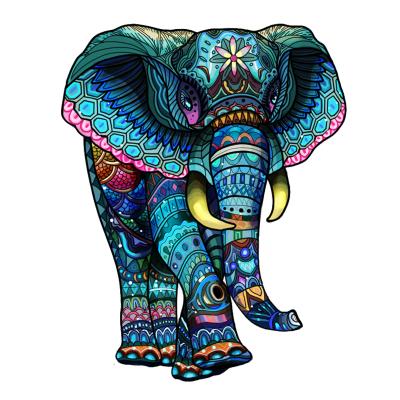 China 2021 hot selling safety elephant wooden puzzle animal puzzles diy educational game for kids puzzle game for sale