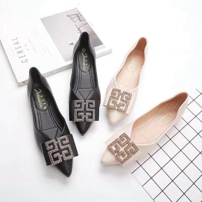 China Shanghai Flat Large Size Shoes Pointed Simple Shoes Solid Color Woman Elegant Shoes for sale