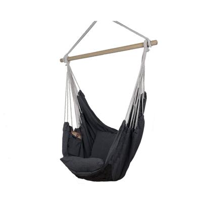 China New Designed Durable 1*1.3m Swing Hanging Chair with Binding Rope, Storage Bag, Cushions and Sticks for sale