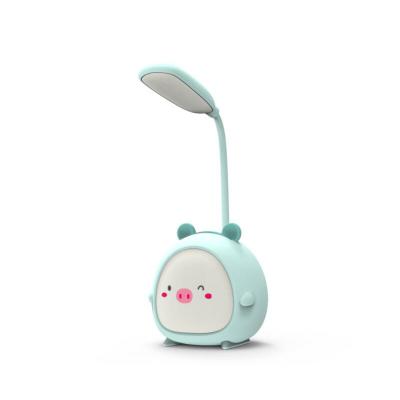 China Modern Hot Sale Cute Pig LED Reading Lovely Light Cartoon Animal Desk USB Rechargeable Color Table Lamp For Kids Children Birthday Gift for sale