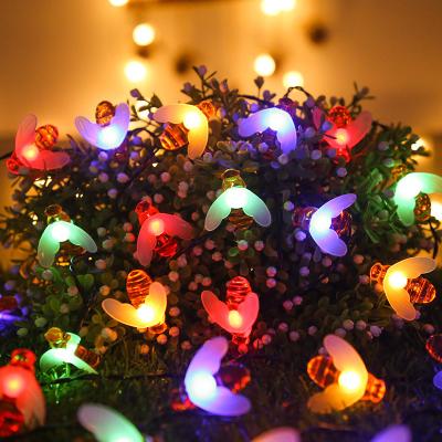 China 30LED Solar Bee Christmas Tree 6.5m Honey Bee Multicolor String Lights Waterproof Outdoor Fairy Lights with 8