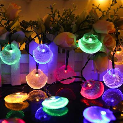 China 6.5m Seashell 30LED Solar Outdoor String Light Waterproof Starry Waterproof Electric Fairy Lights for Christmas Wedding Lamp Tree Party Decoration for sale